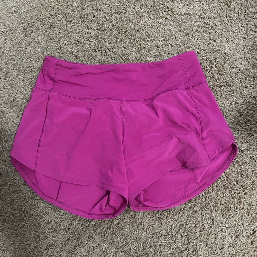 Lululemon pink speed up shorts